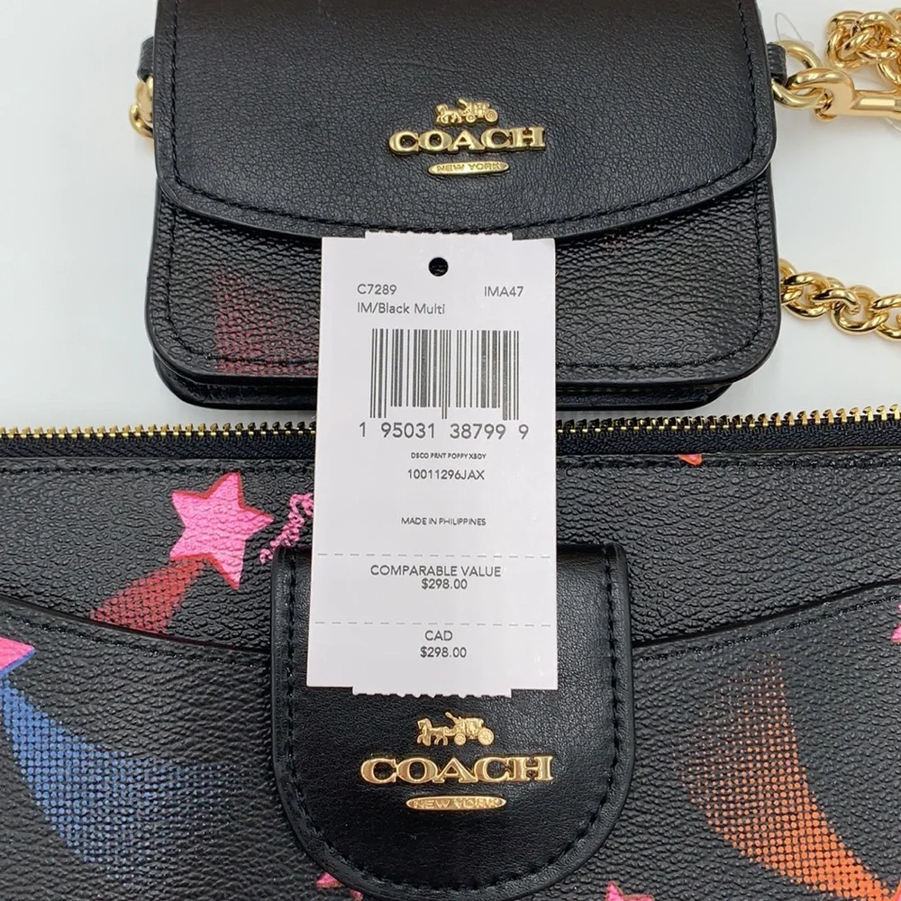 Poppy Crossbody With Card Case With Disco Star Print - Picture 16 of 16
